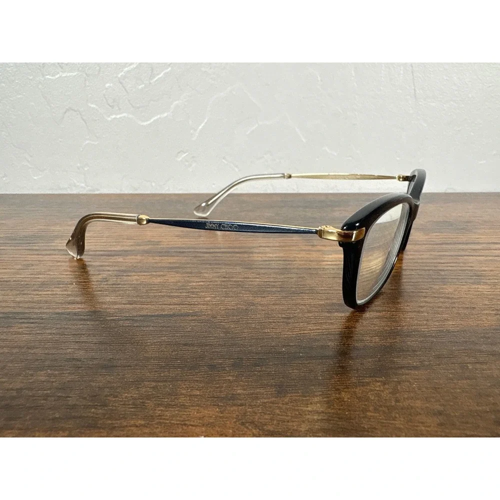 Jimmy Choo 96 7VH Black Gold Cat Eye Eyeglasses Frames Women 52-16-140 Italy